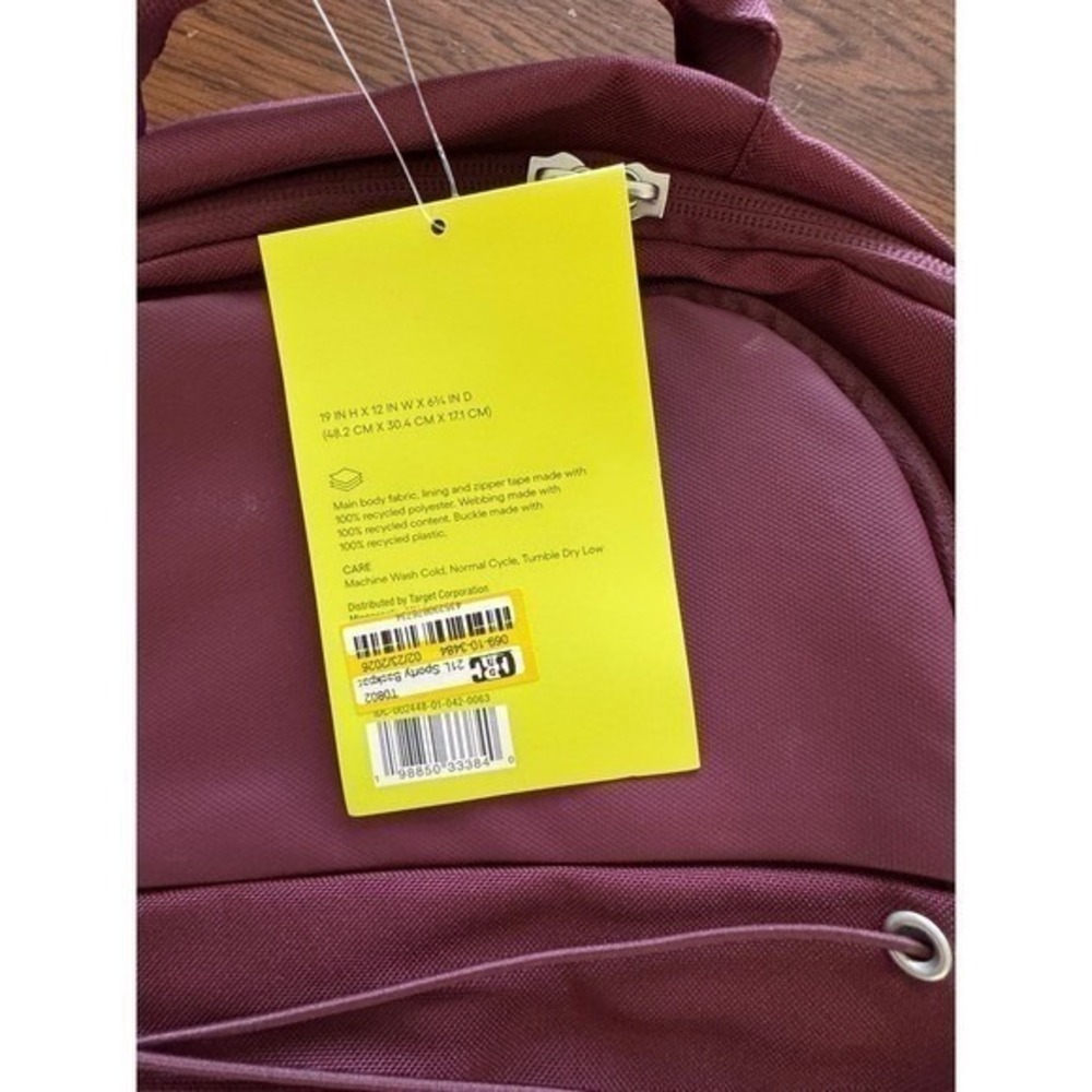 Bungee Backpack Mauve Plum Padded Laptop Sleeve NWT commute sport Back To School - Picture 6 of 7